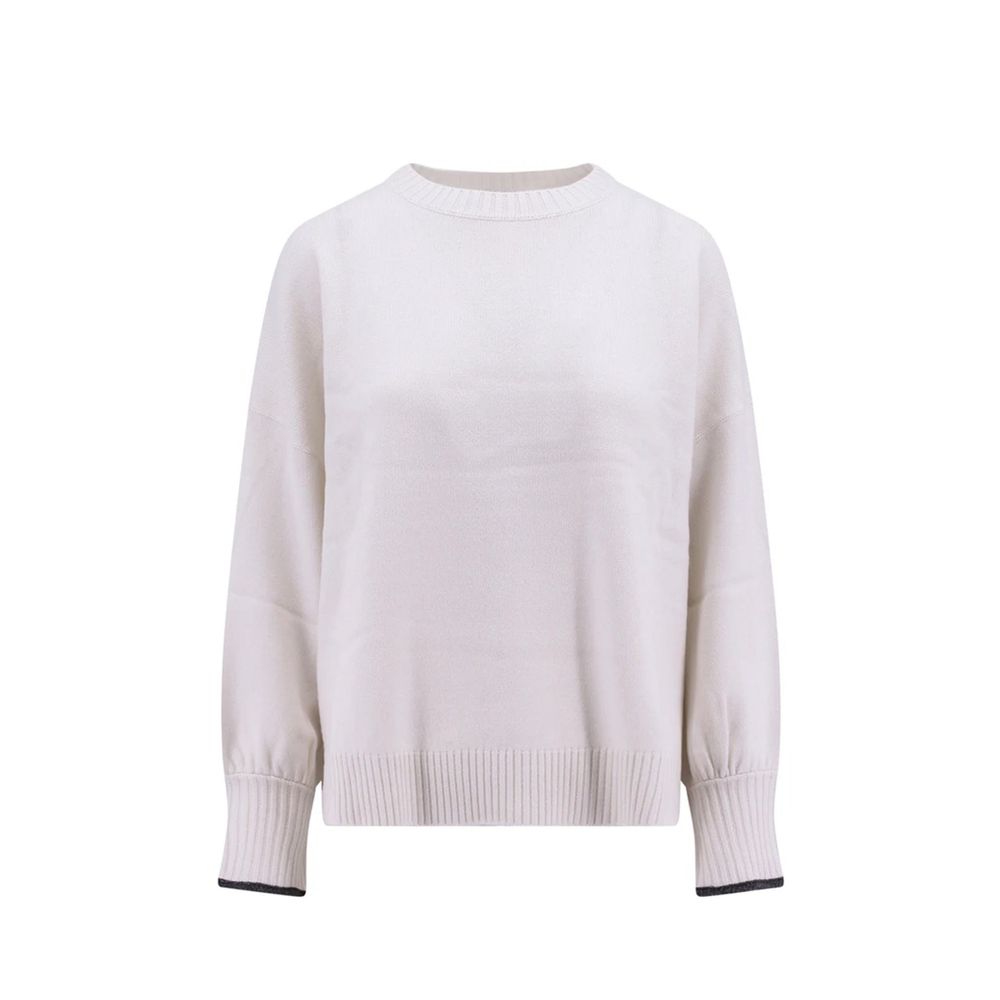 Brunello Cucinelli White Cashmere Sweater