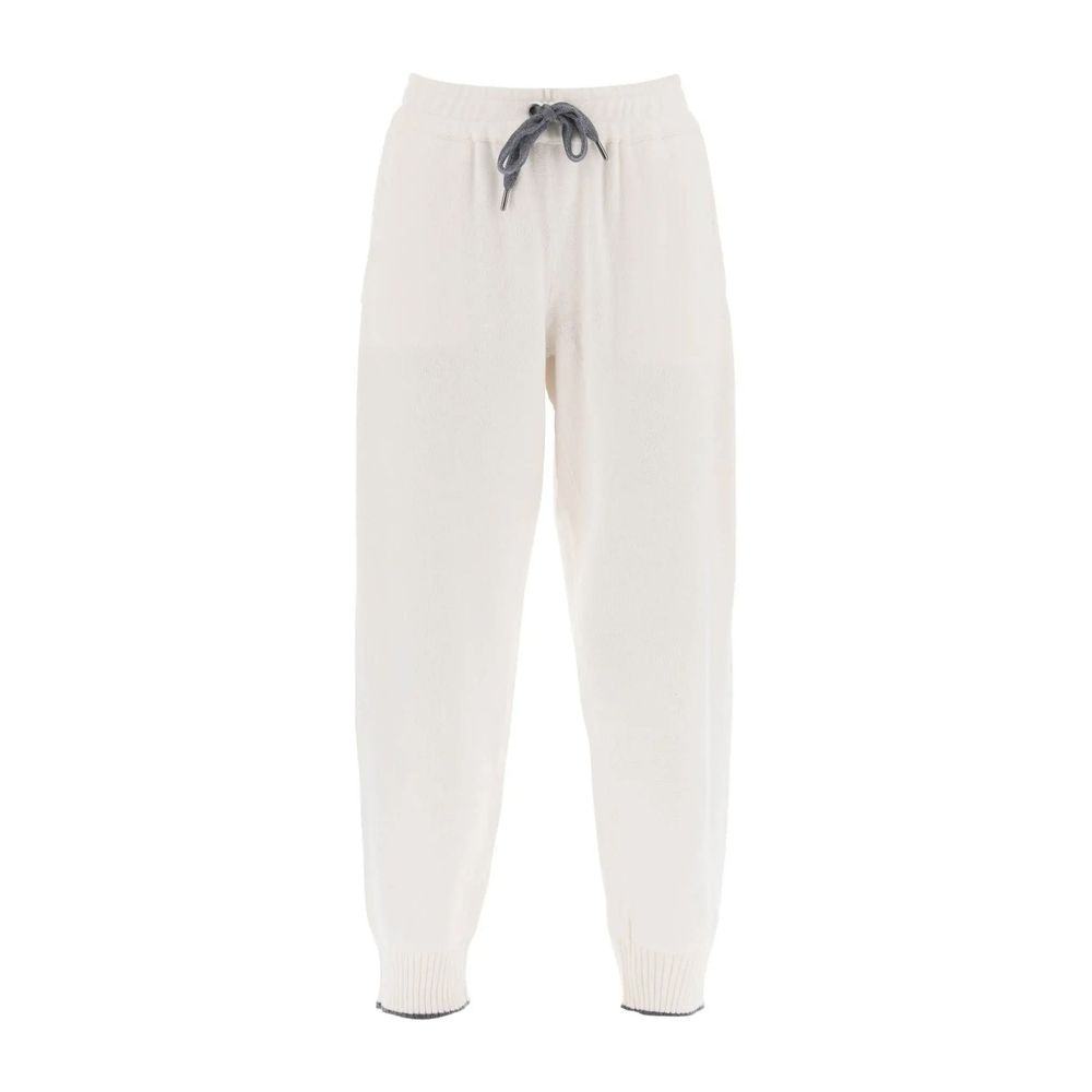 Brunello Cucinelli White Cashmere Casual Pants