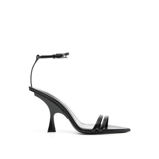 The Attico Black Silk Stiletto Heel Sandals