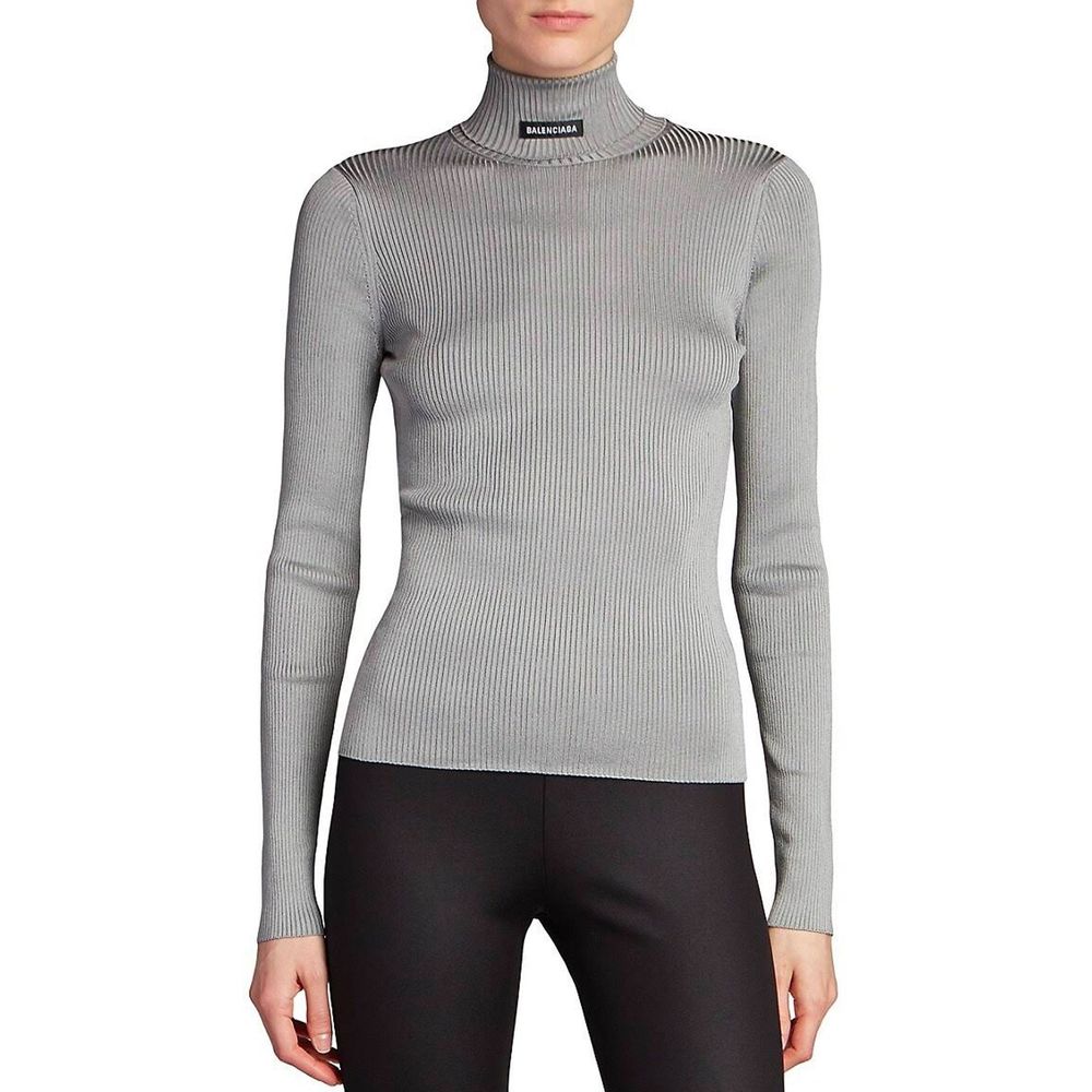 Balenciaga Gray Polyester Turtleneck