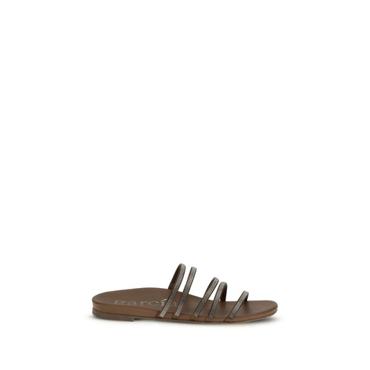 Pedro García Brown Calf Leather Bos Taurus Flip-Flop Sandals