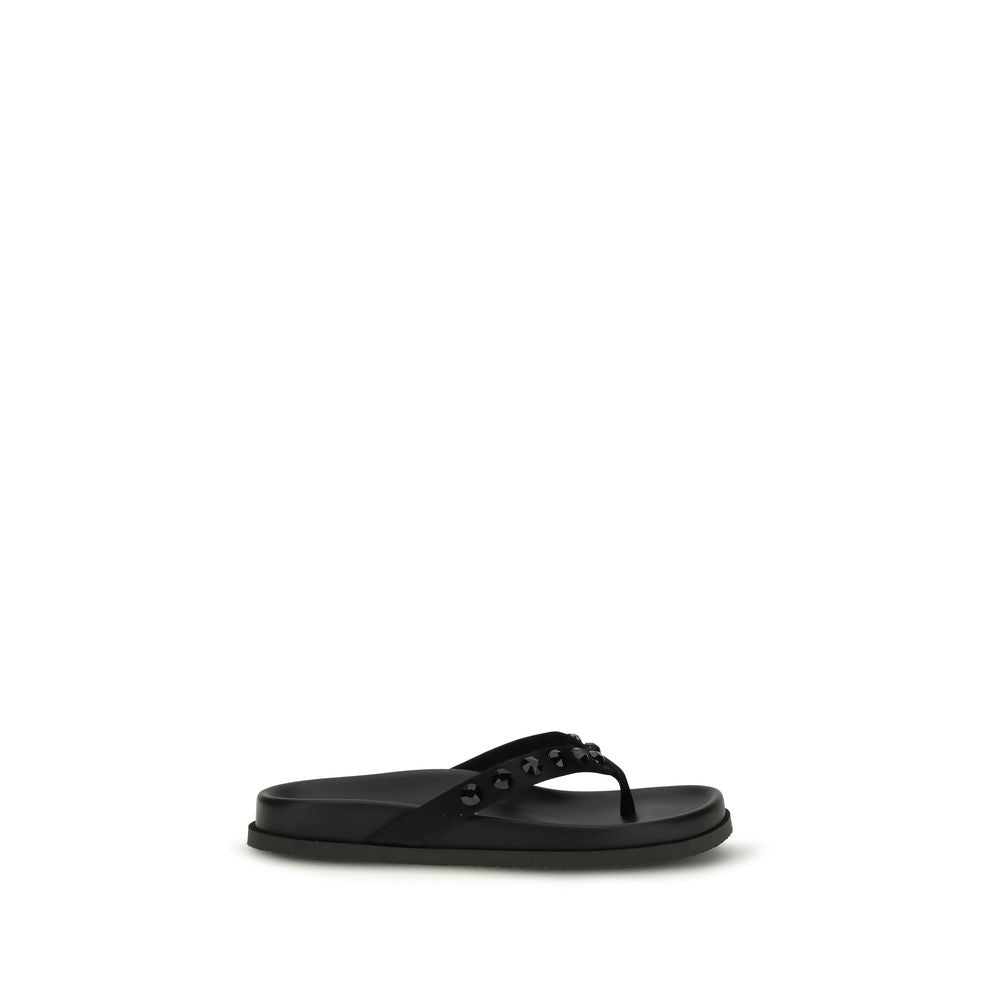 Pedro García Black Rubber Flip-Flop Sandals