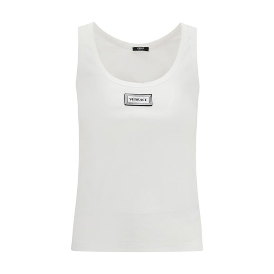 Versace White Cotton Tank Tops