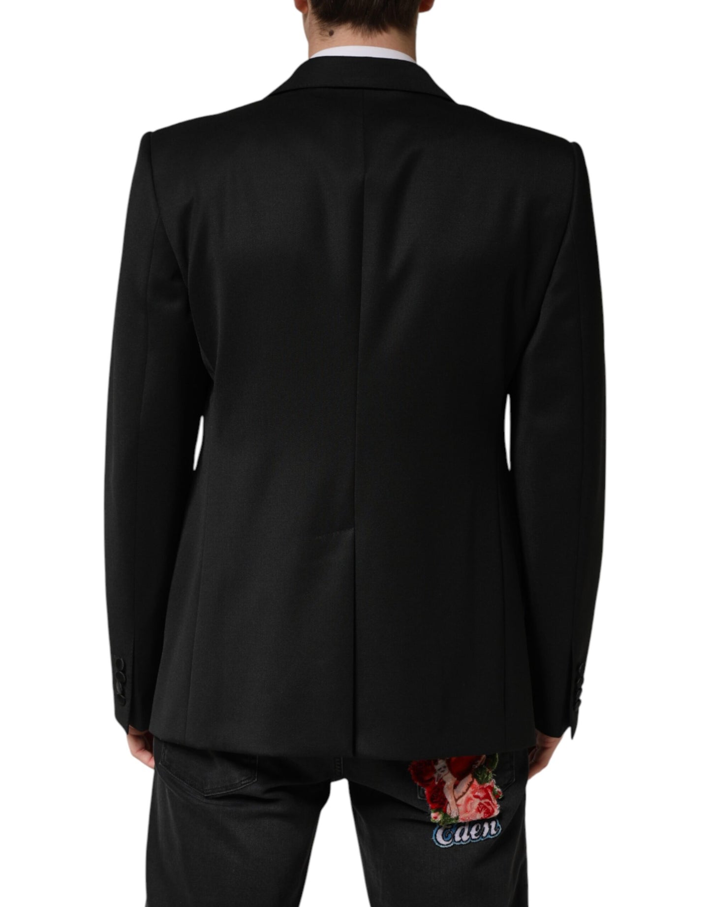 Dolce & Gabbana Black Wool Single Breasted Jacket Blazer