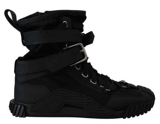 Dolce & Gabbana Sorrento Sneakers Nylon Black High Top Shoes