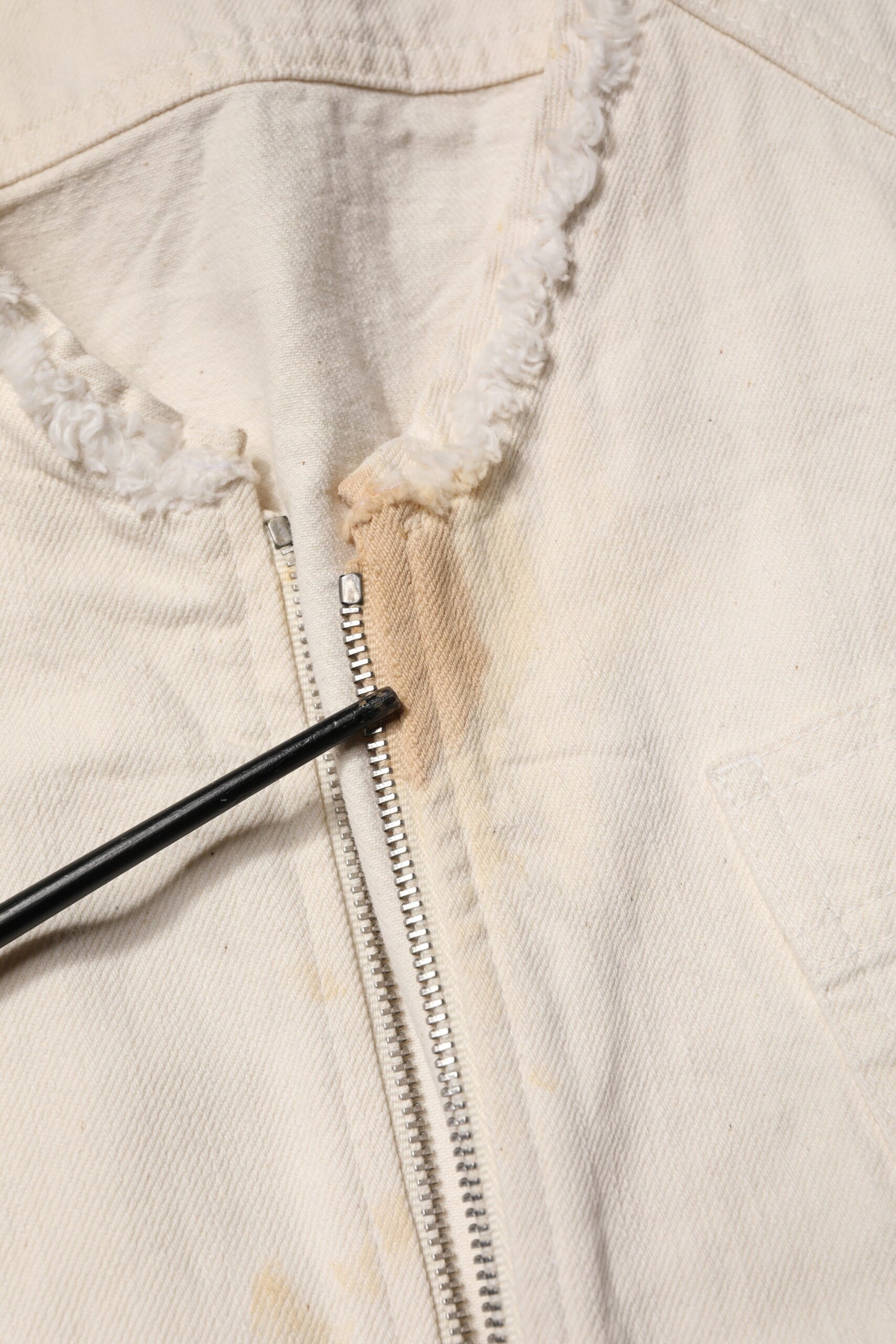 Dolce & Gabbana Off White Cotton Full Zip Denim Men Blouson Jacket