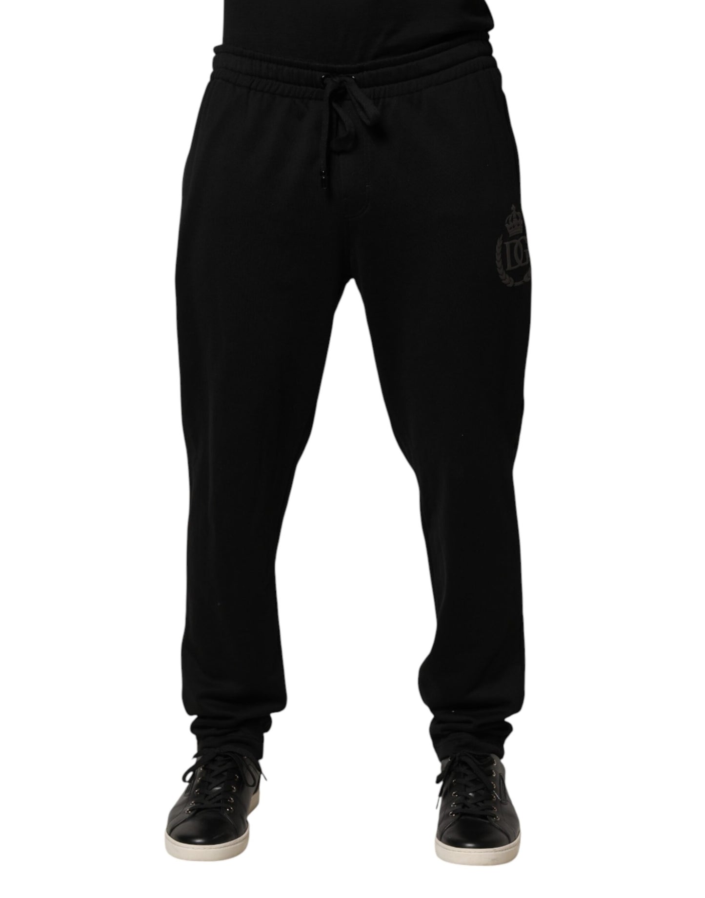 Dolce & Gabbana Black Logo Cotton Skinny Jogger Trouser Pants