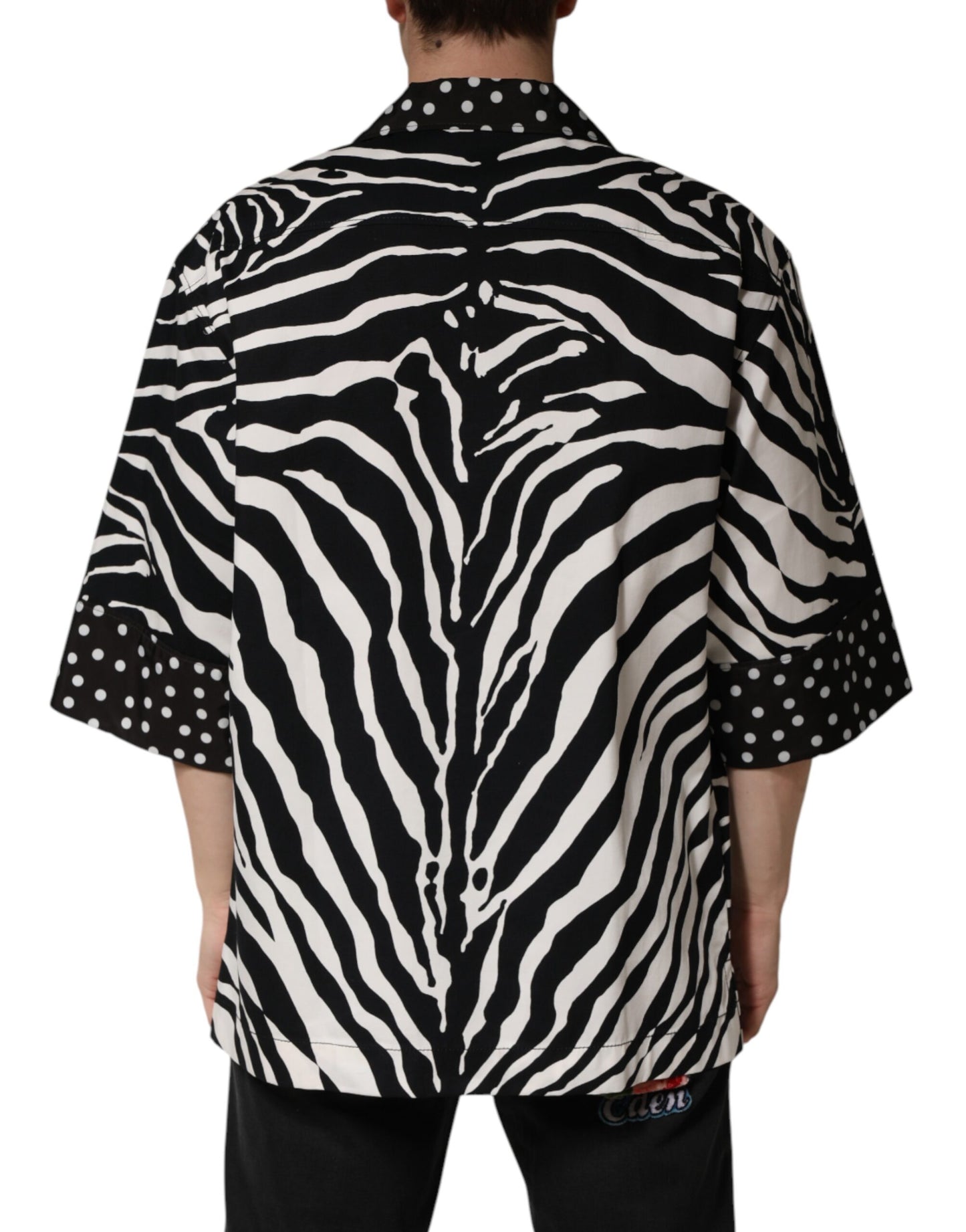 Dolce & Gabbana Black White Zebra ButtonDown Oversize Shirt
