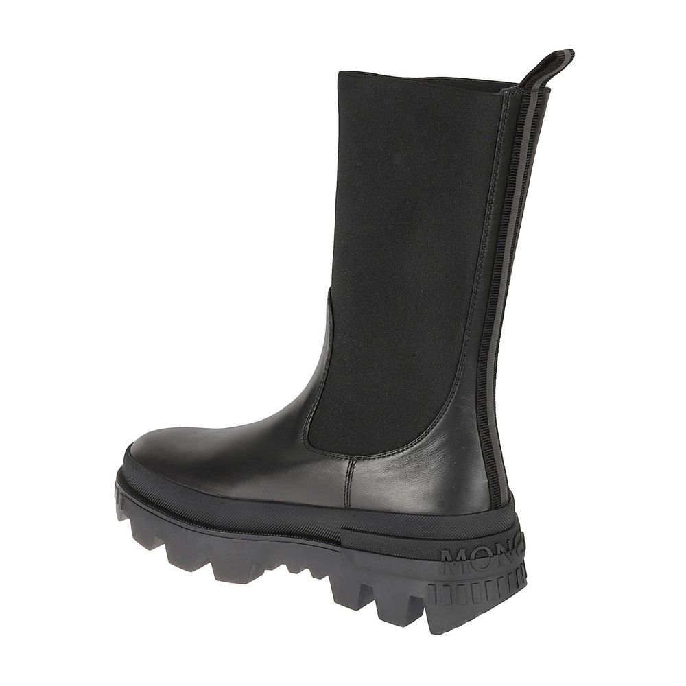 Moncler Black Calfskin Ankle Boots