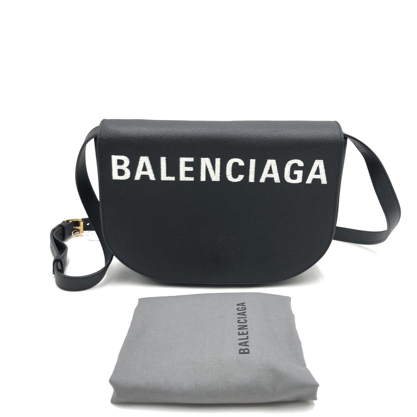 Balenciaga Black Grained Leather Crossbody Bag