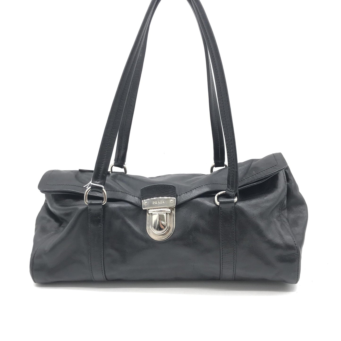 Prada Black Leather Shoulder Handbag