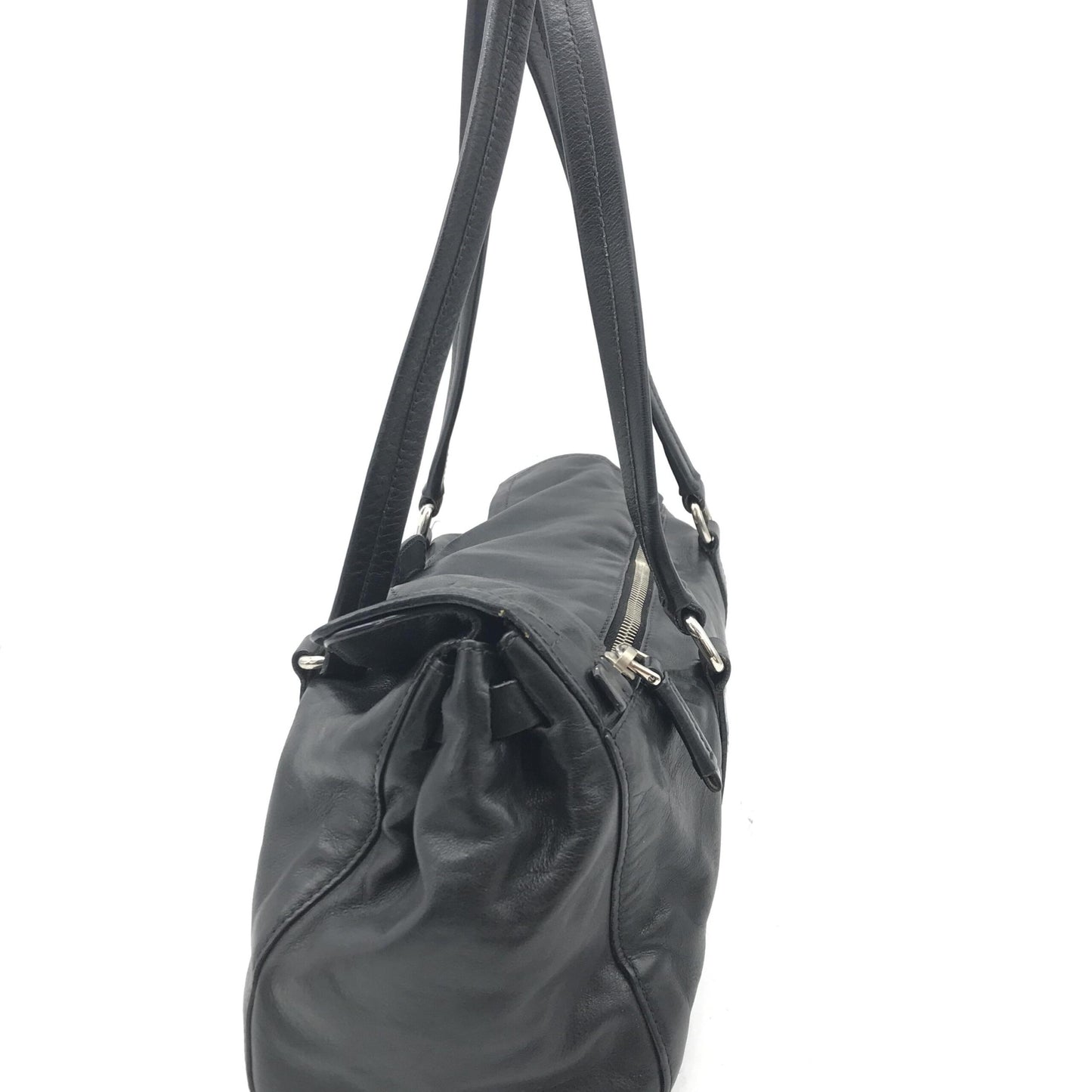 Prada Black Leather Shoulder Handbag