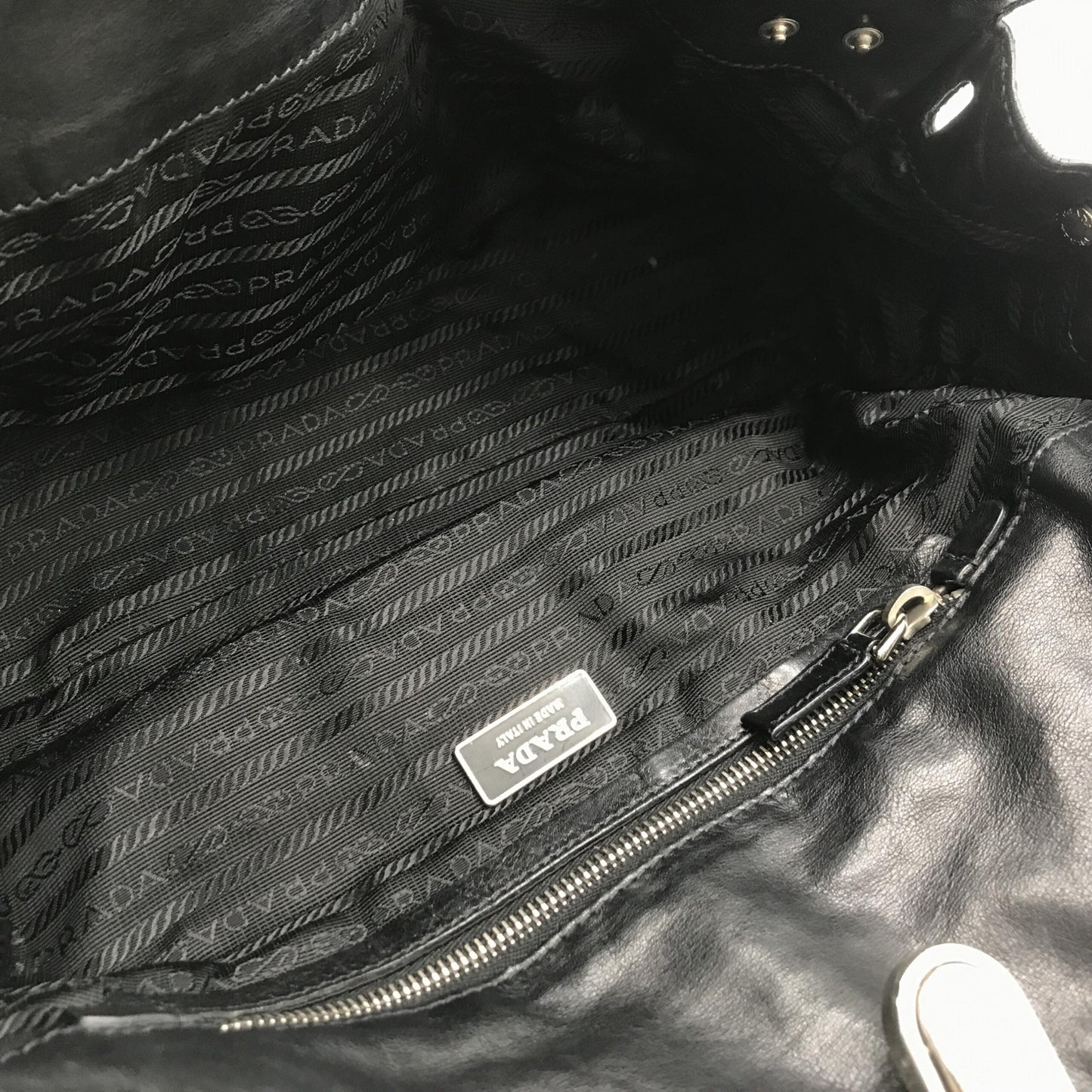 Prada Black Leather Shoulder Handbag