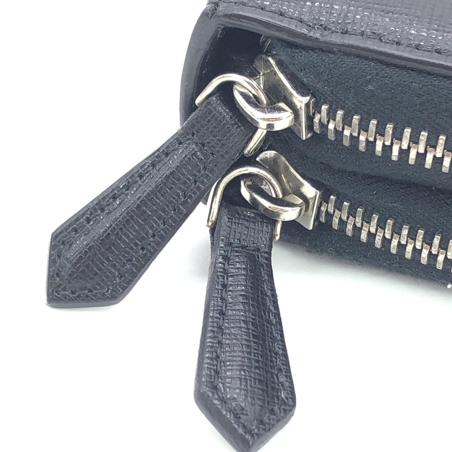 Fendi Double Zipper Zippy Organizer Leather Wallet In Black