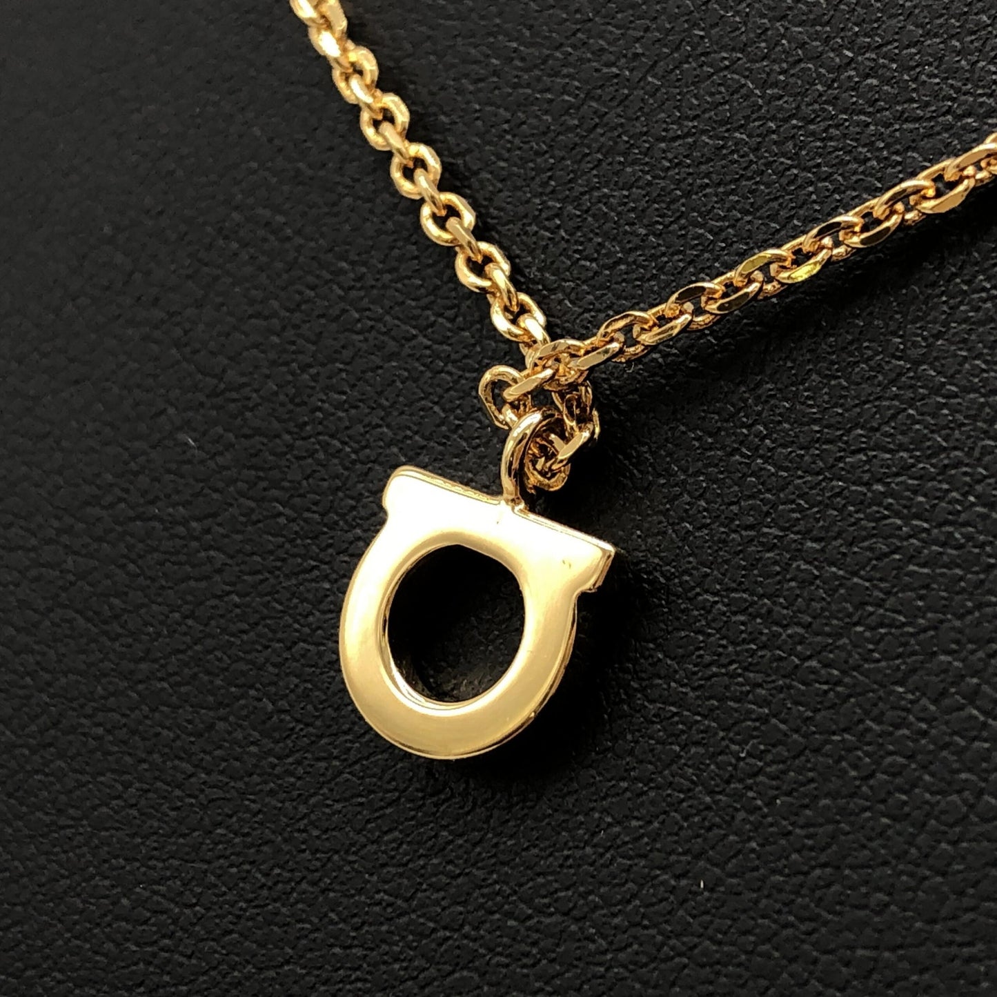 Salvatore Ferragamo Gold Gancini Crystals Pendant Necklace