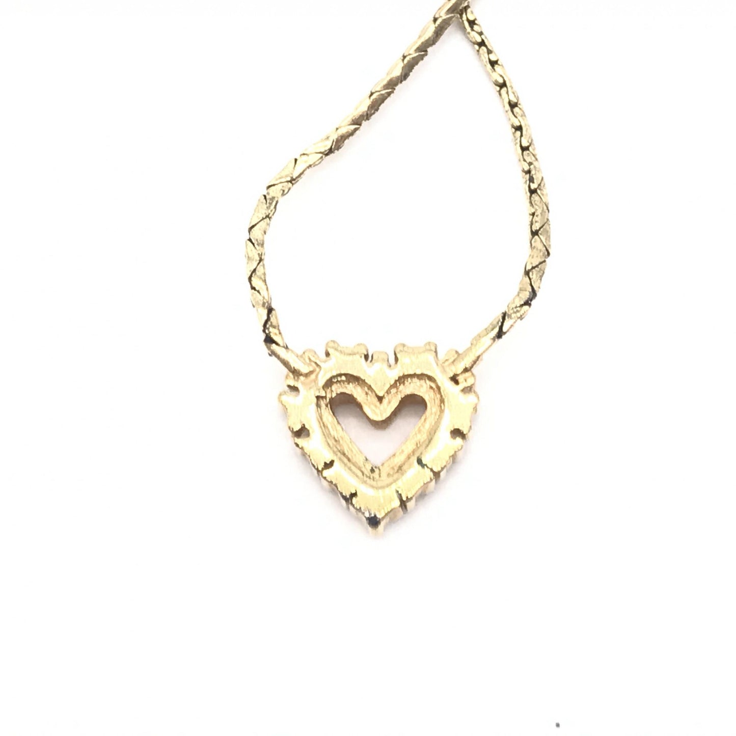 Christian Dior Gold Heart Pendant With Rhinestones