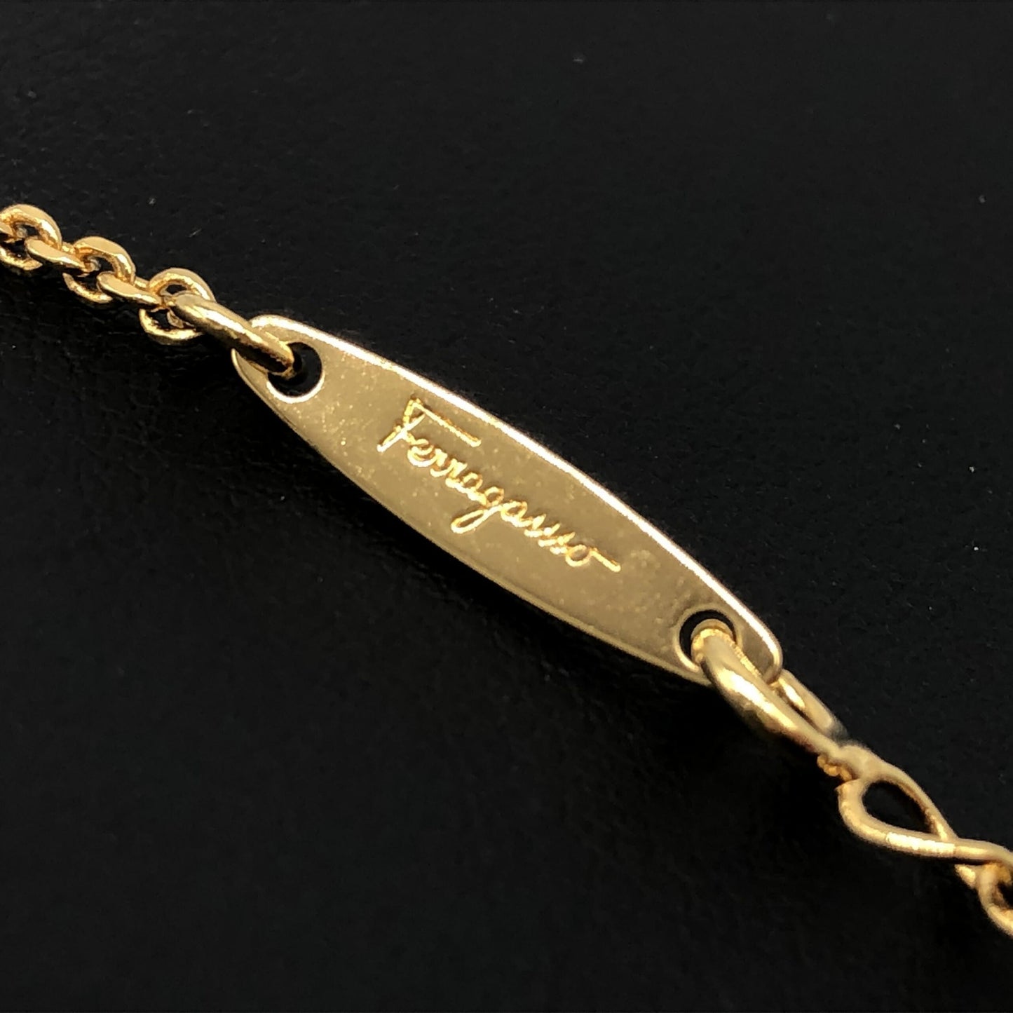 Salvatore Ferragamo Gold Gancini Crystals Pendant Necklace