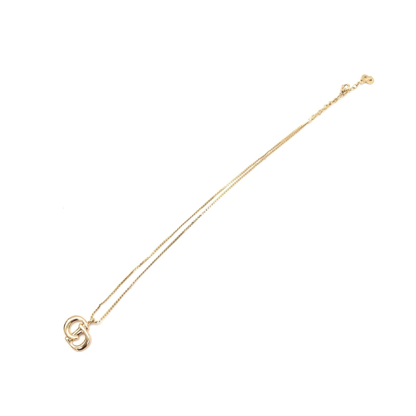 Christian Dior Gold Plated CD Pendant Necklace With Chain