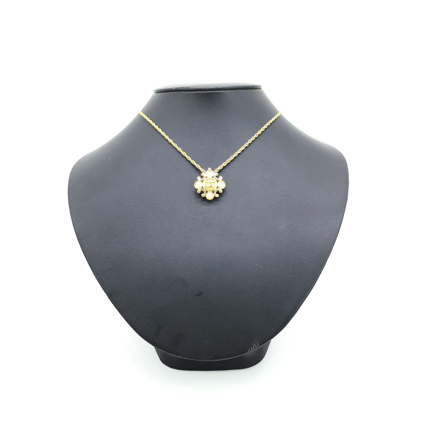 Christian Dior Gold Plated Flower Pendant On Delicate Chain