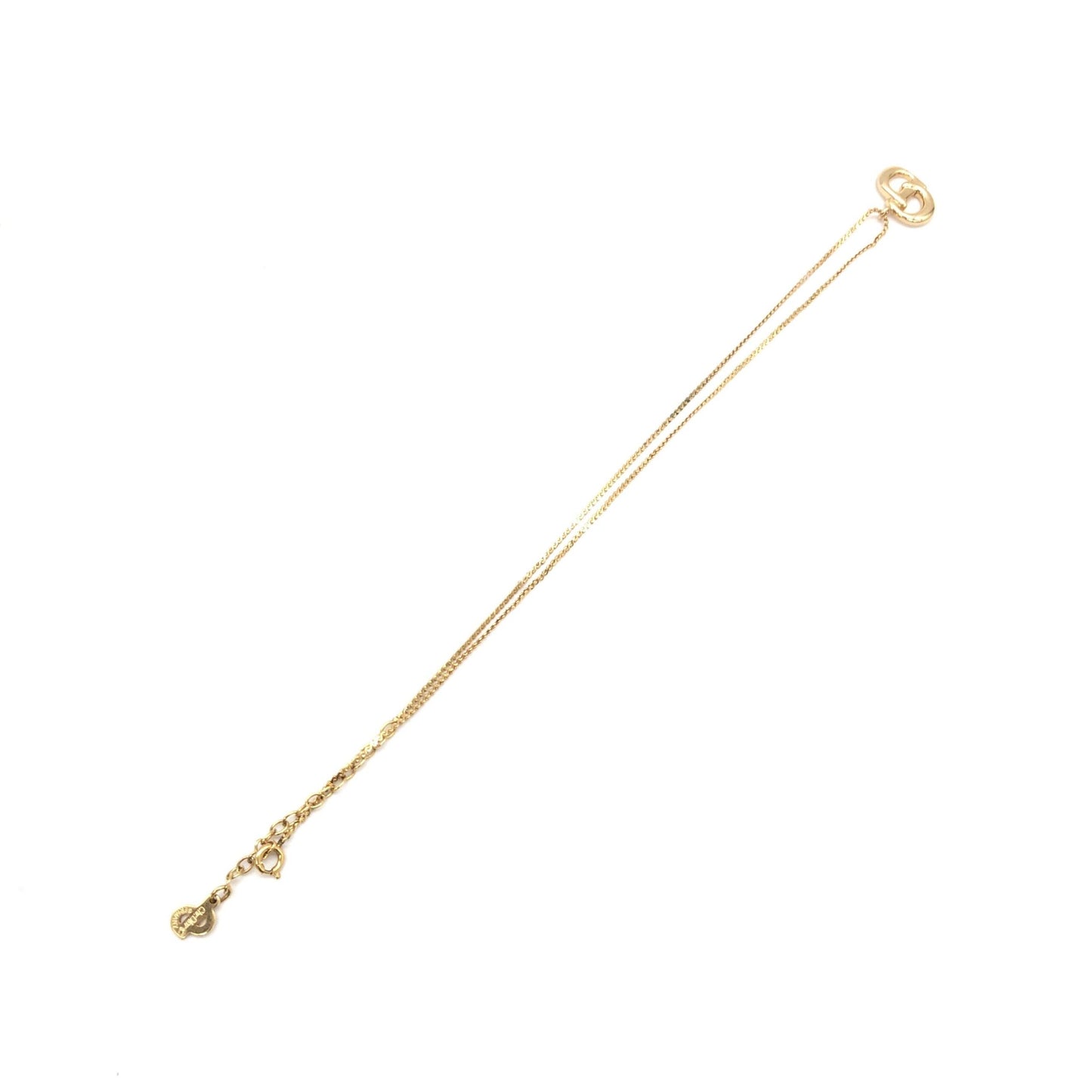 Christian Dior Gold Plated CD Pendant Necklace With Chain