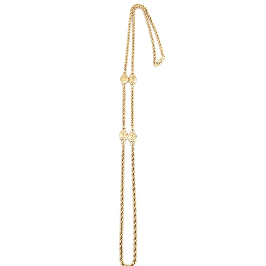 Christian Dior Gold Plated Lariat Bead Necklace