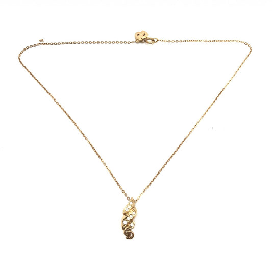Christian Dior Gold PLated Necklace With Rhinestone Pendant