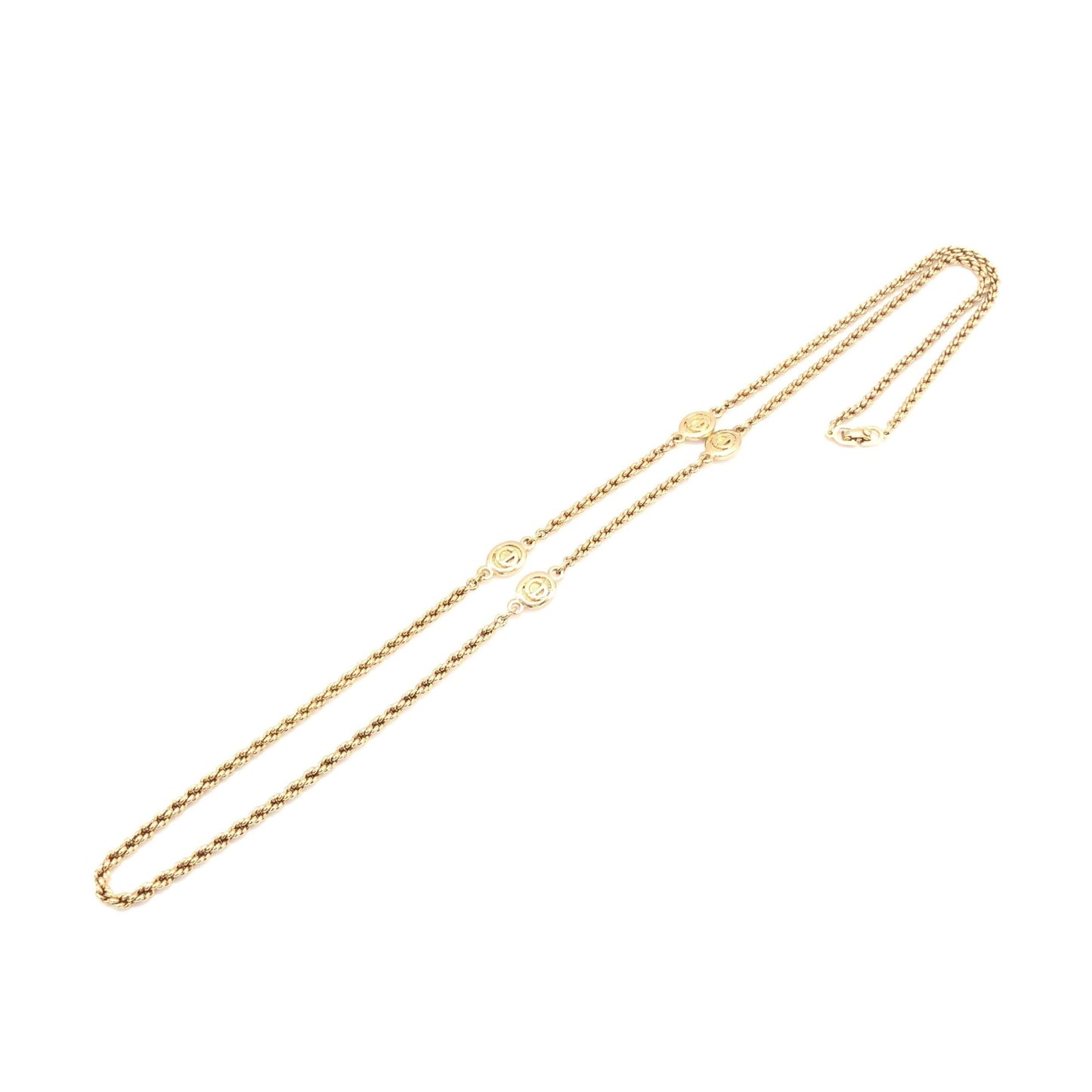 Christian Dior Gold Plated Lariat Bead Necklace