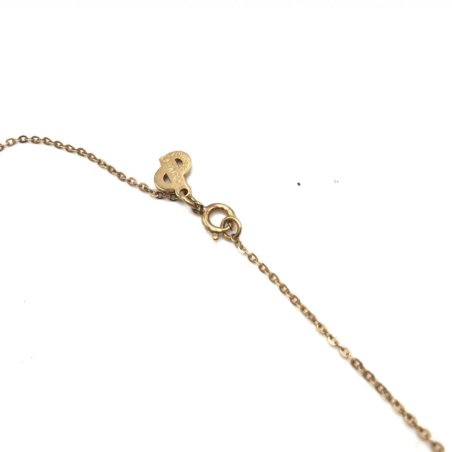 Christian Dior Gold PLated Necklace With Rhinestone Pendant