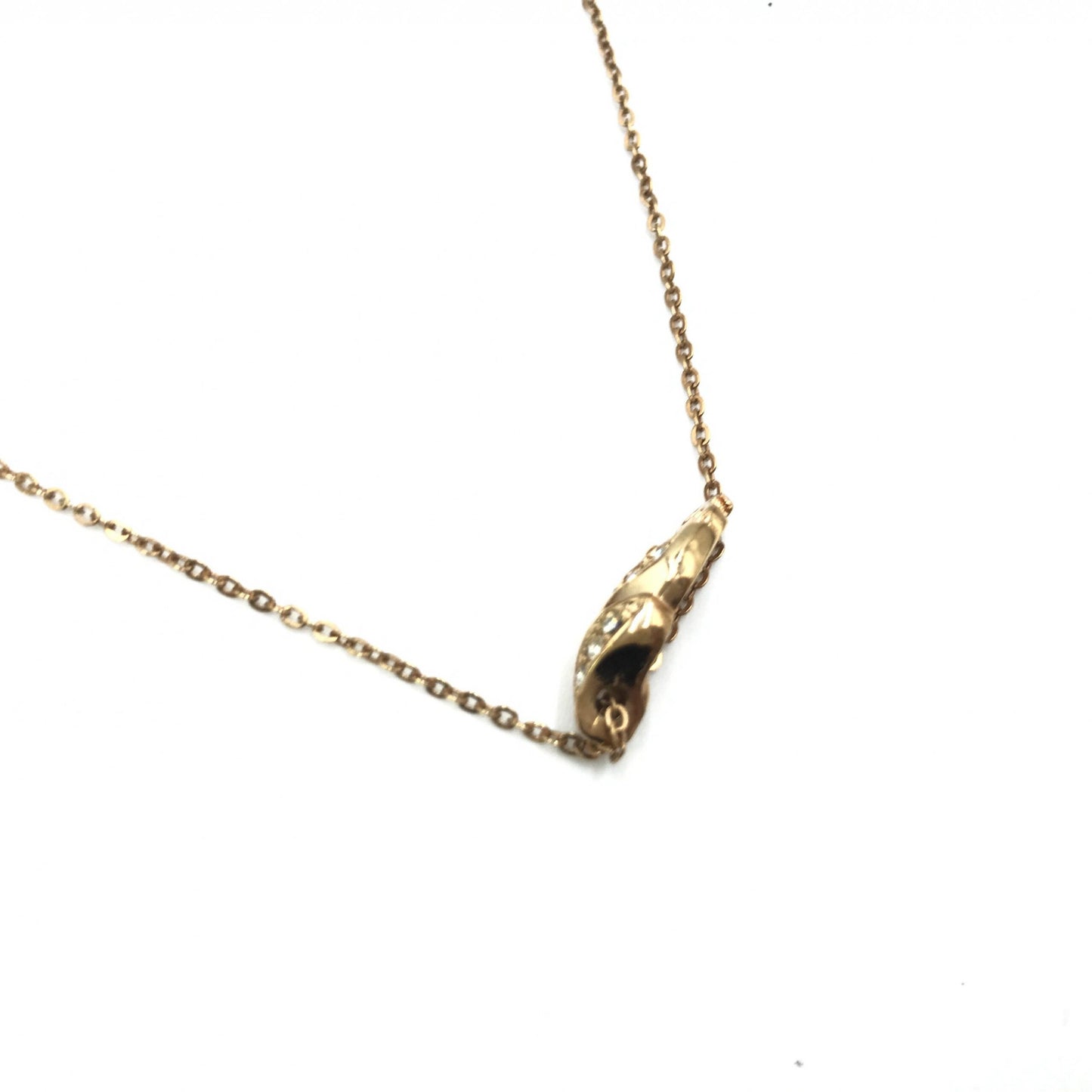 Christian Dior Gold PLated Necklace With Rhinestone Pendant