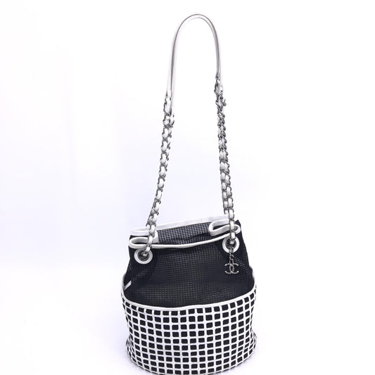 Chanel Mesh And Leather Bucket Bag