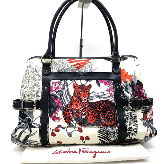 Salvatore Ferragamo Multicolor Nylon Fiera Print Shoulder Bag