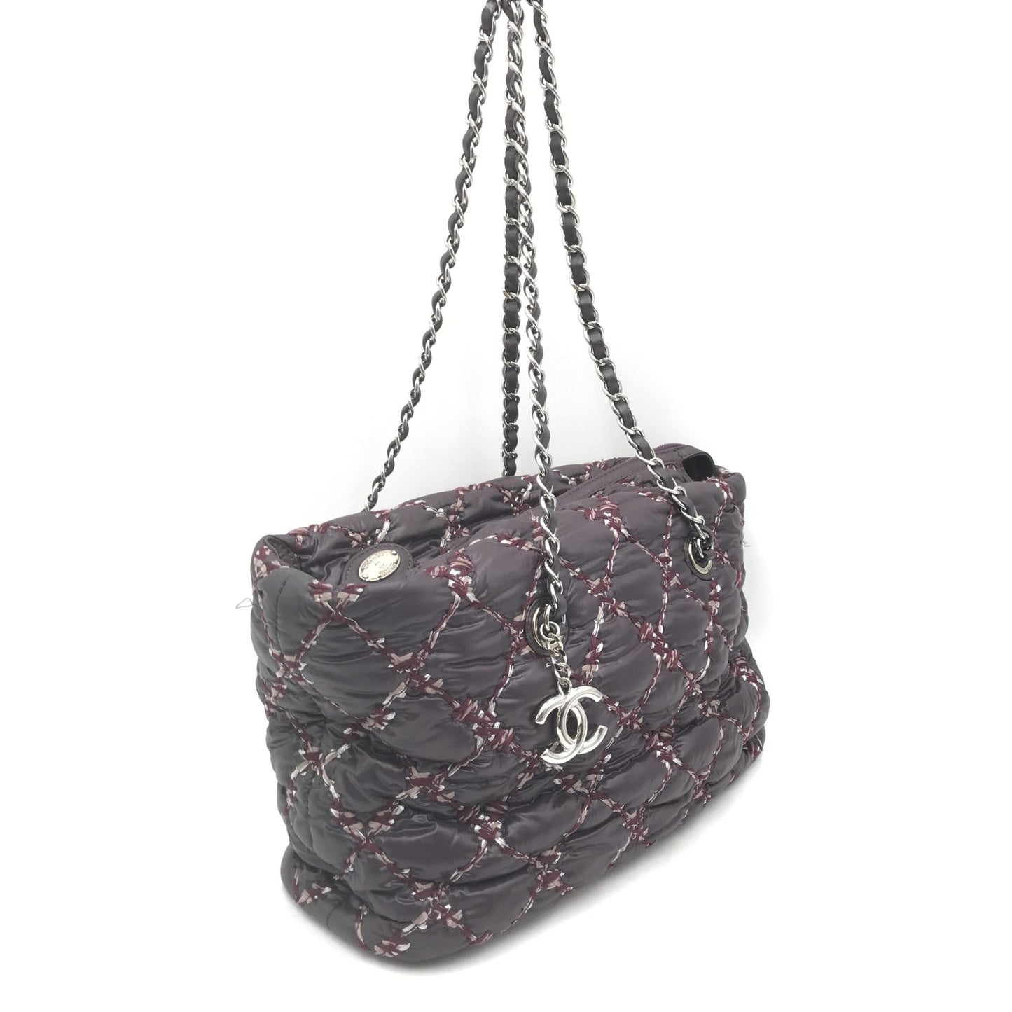 Chanel Paris-Byzance Chain Shoulder Bag Purple Nylon