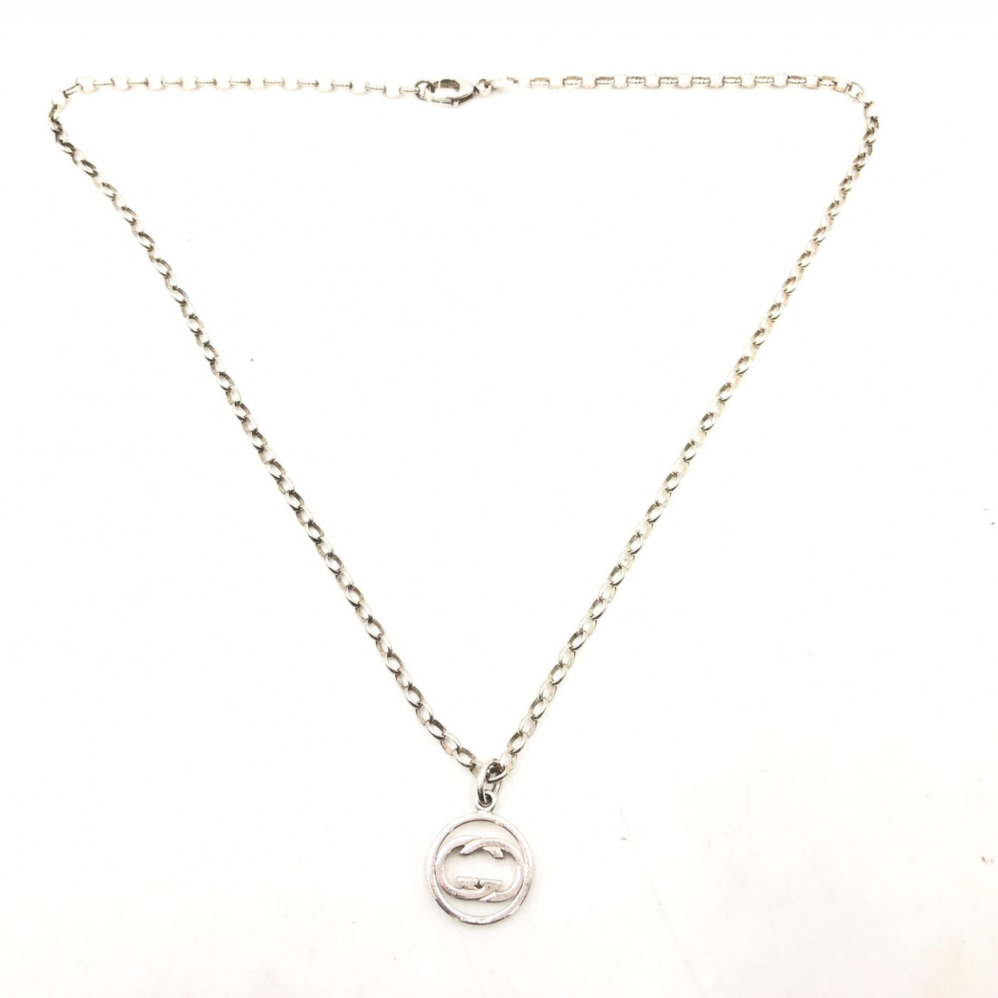 Gucci Sterling Silver Interlocking Circle Pendant