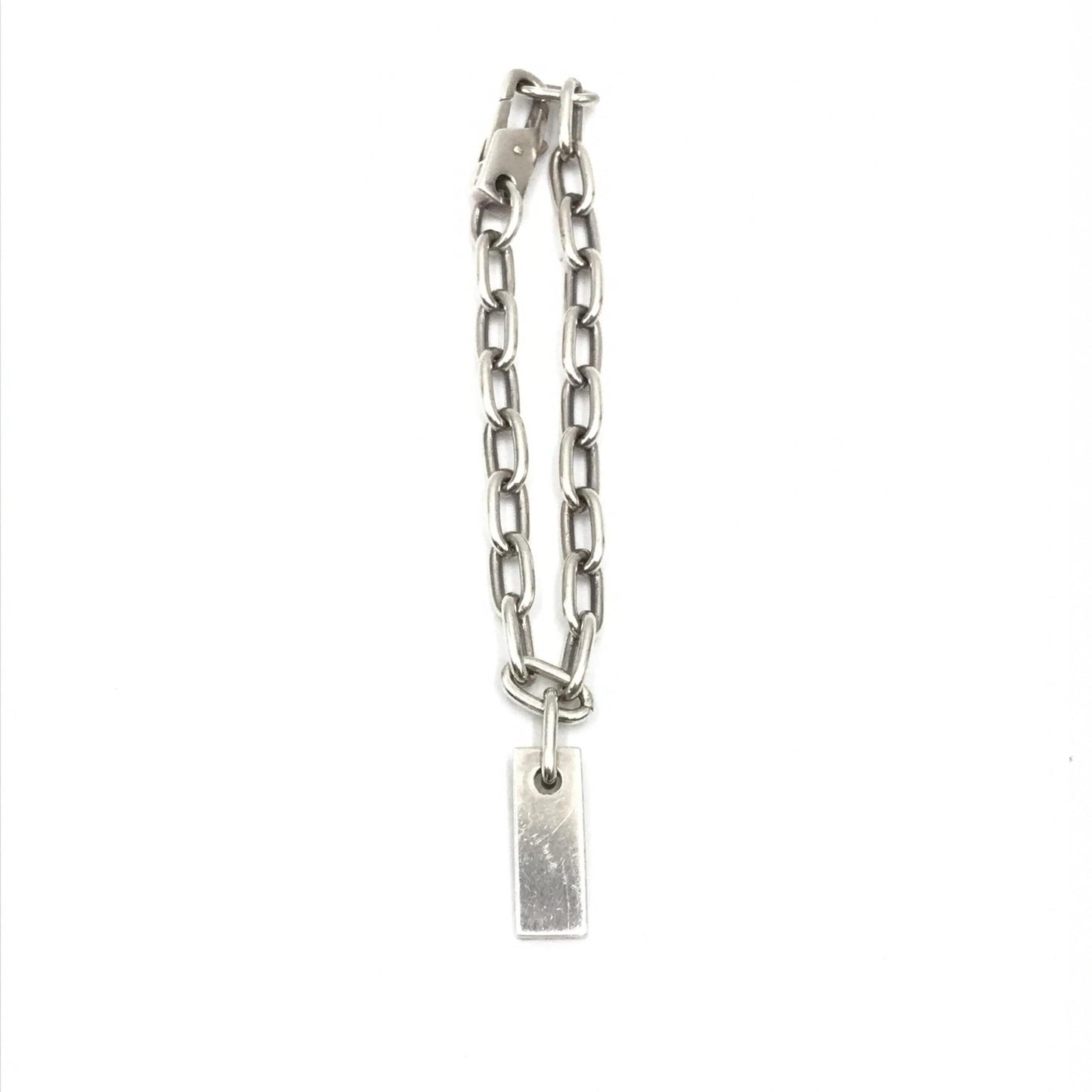 Gucci Sterling Silver Logo Plate Chain Bracelet