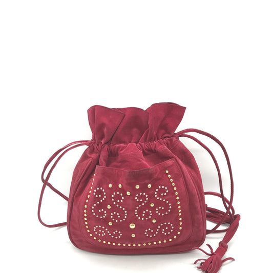 Saint Laurent Suede Leather Drawstring Shoulder Bag