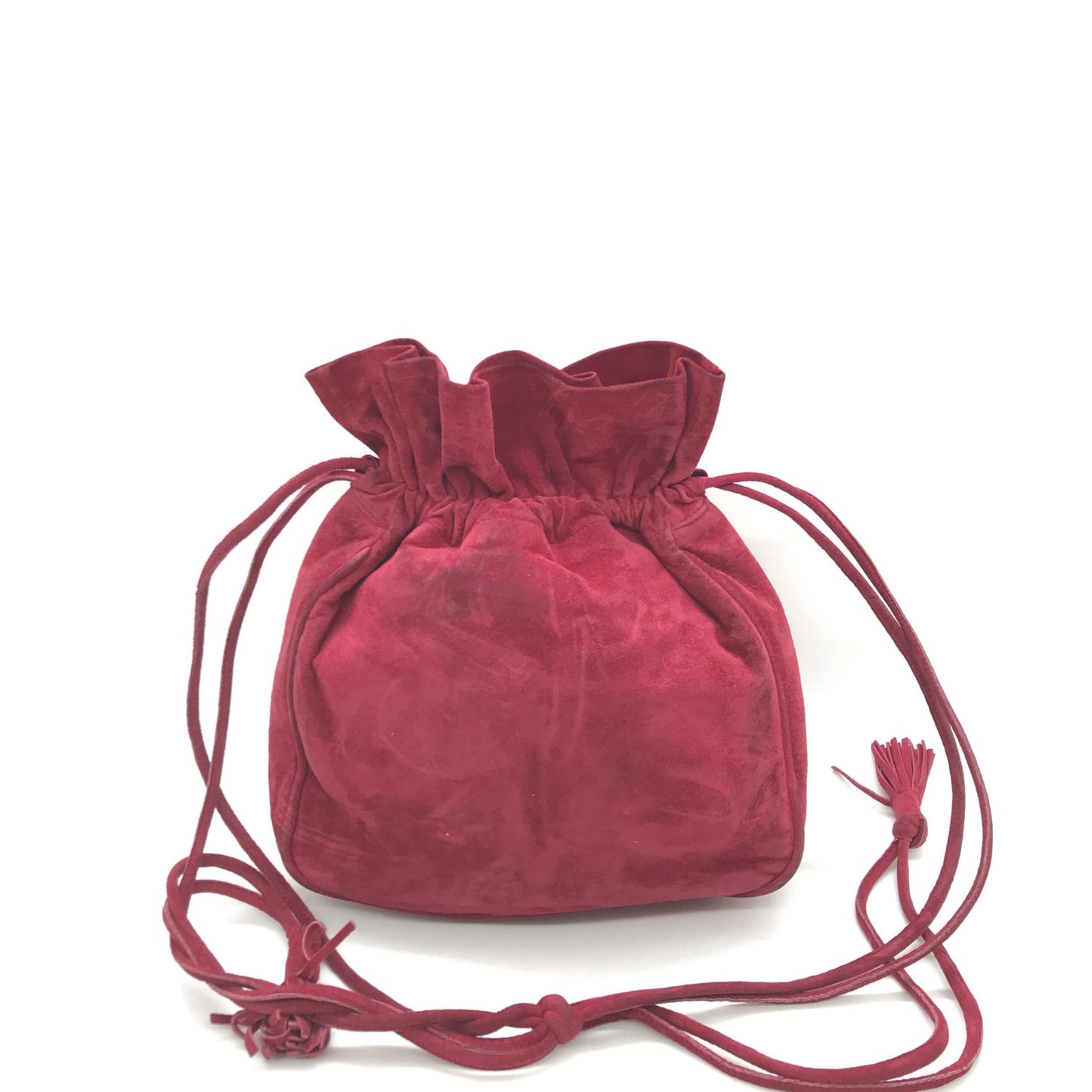 Saint Laurent Suede Leather Drawstring Shoulder Bag