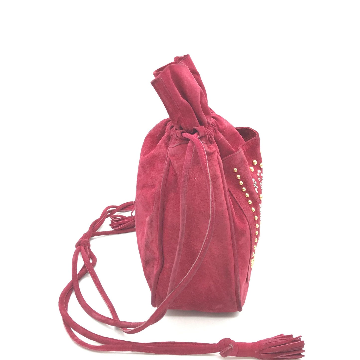 Saint Laurent Suede Leather Drawstring Shoulder Bag
