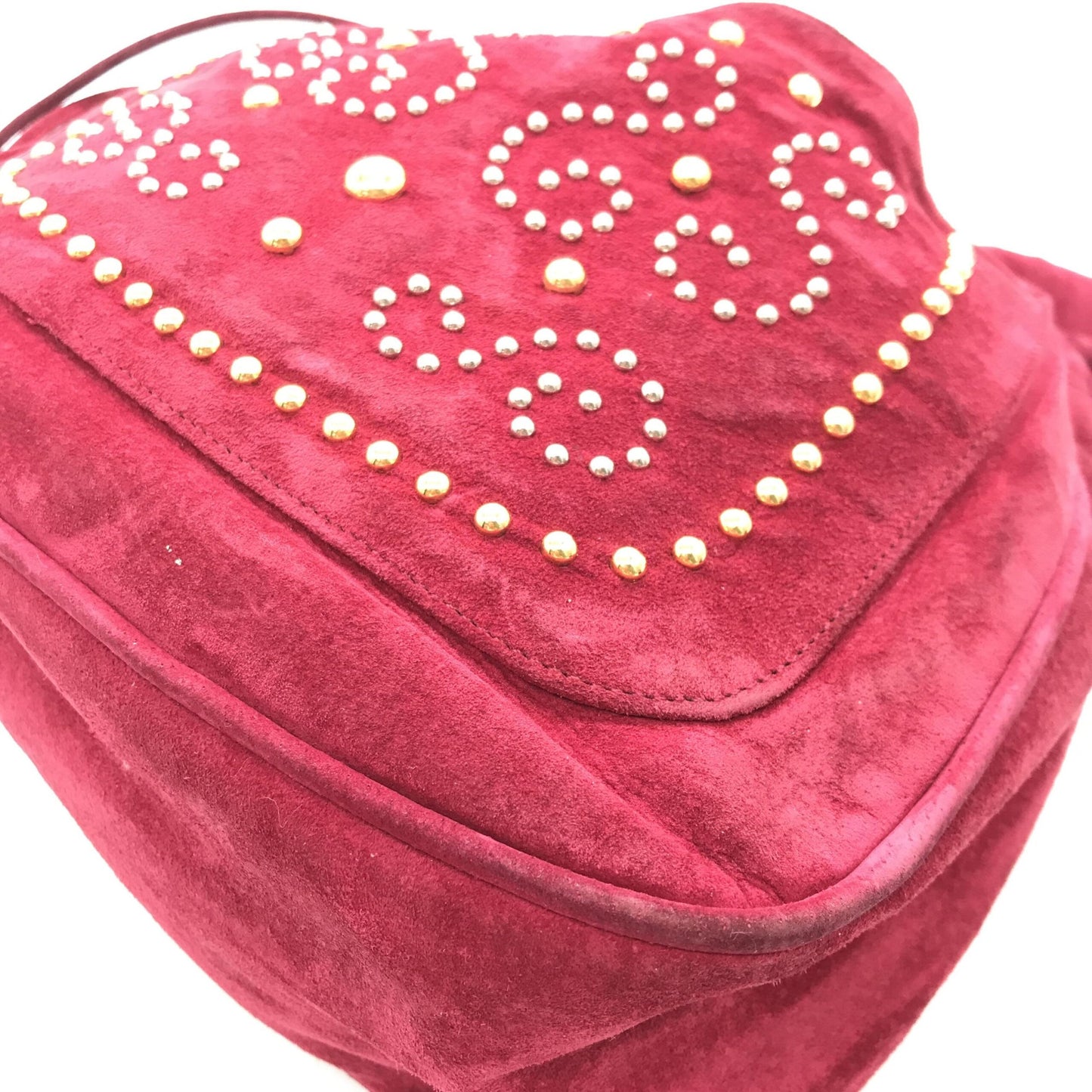 Saint Laurent Suede Leather Drawstring Shoulder Bag