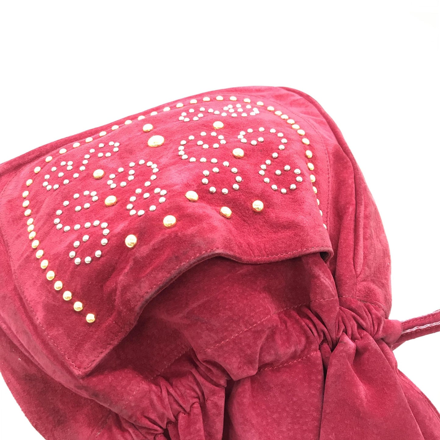 Saint Laurent Suede Leather Drawstring Shoulder Bag