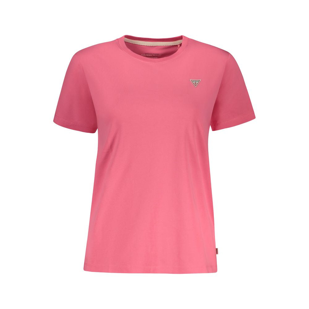 Guess Jeans Pink Cotton T-Shirt