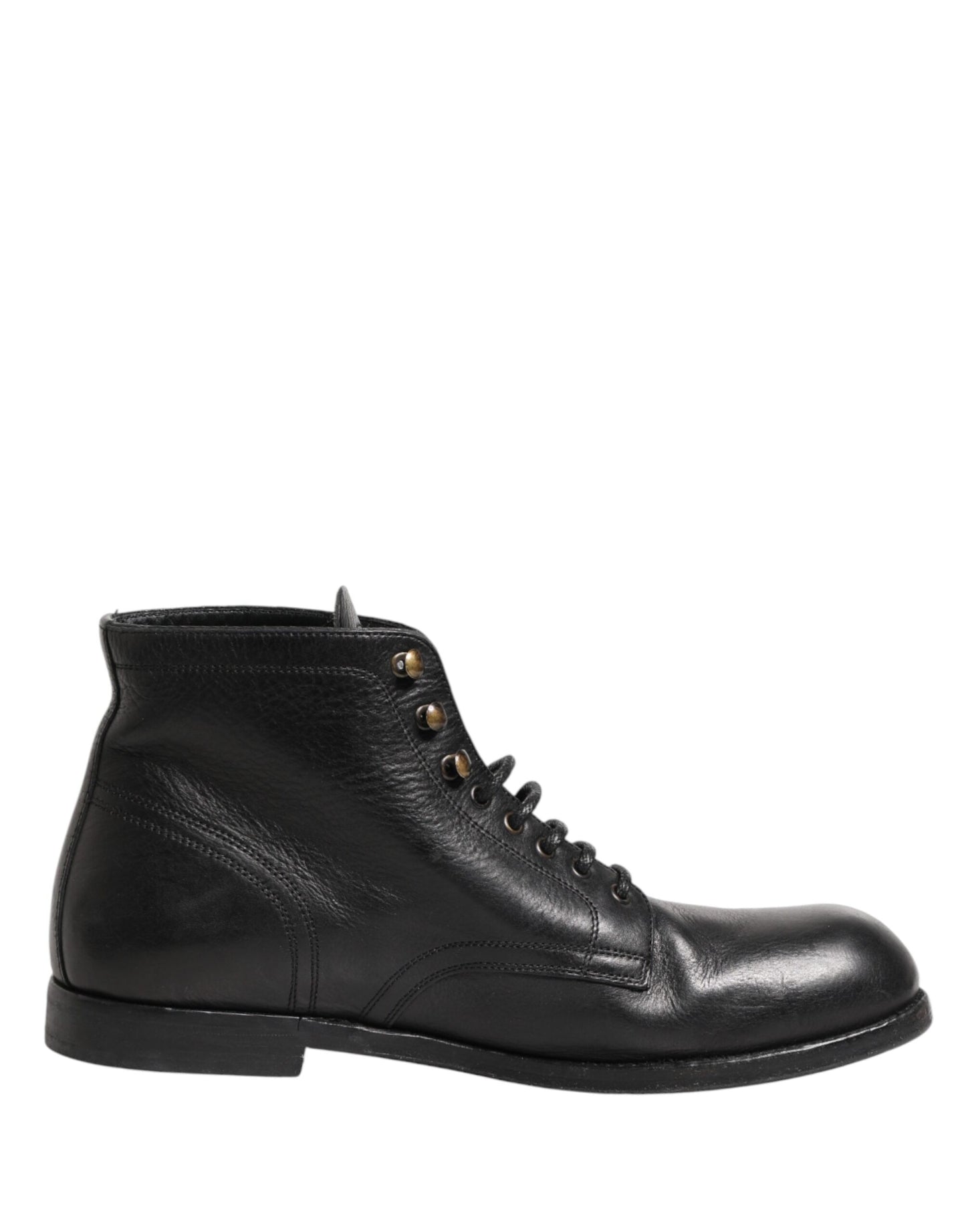 Dolce & Gabbana Black Lace Up Short Ankle Boots Men Shoes