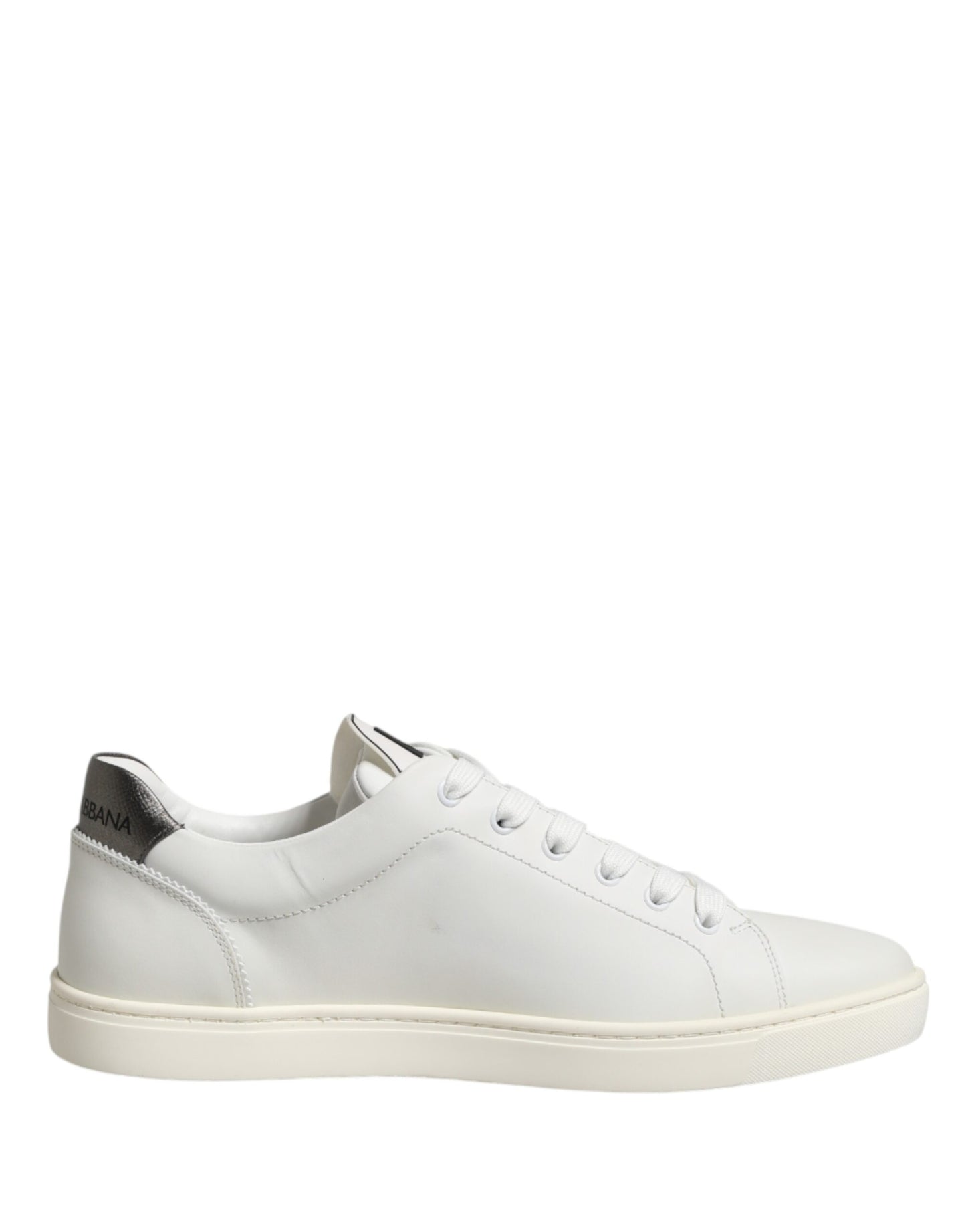 Dolce & Gabbana White Leather Sacred Heart Patch Sneakers Shoes