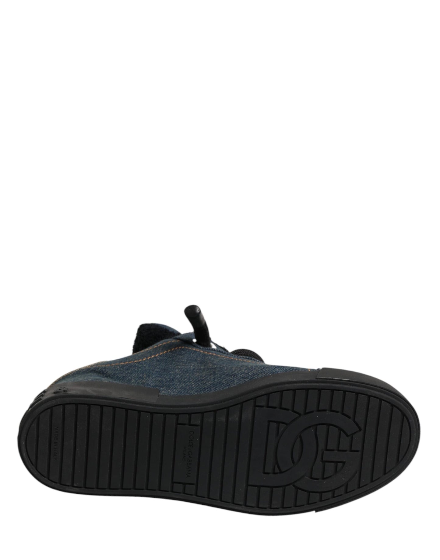 Dolce & Gabbana Multicolor Color Block Denim Low Top Sneakers Shoes