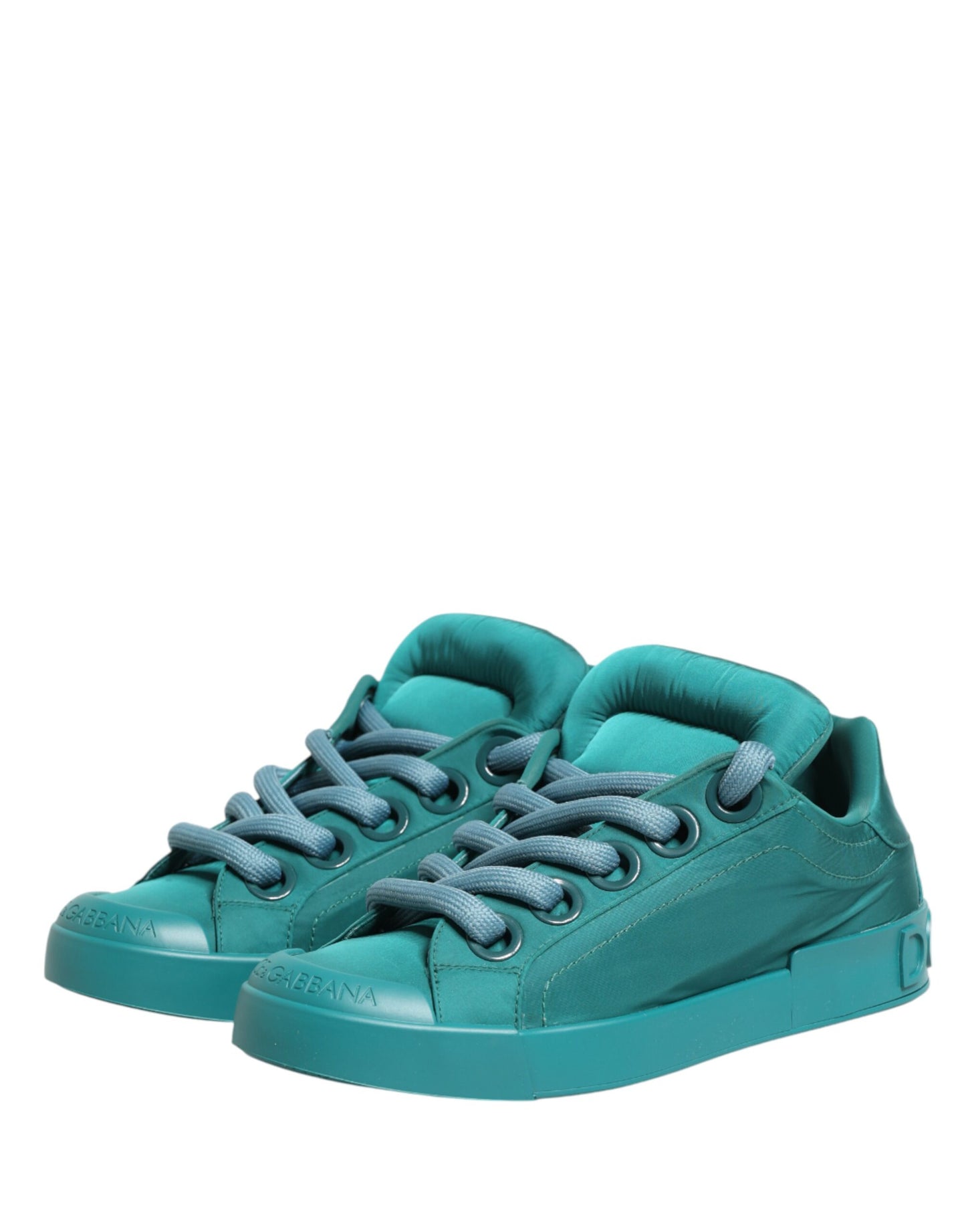 Dolce & Gabbana Teal Portofino Men Low Top Sneakers Shoes