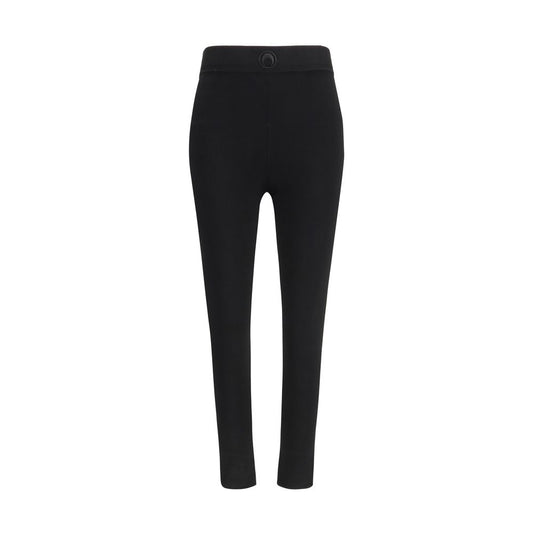 Marine Serre Black Viscose Leggings