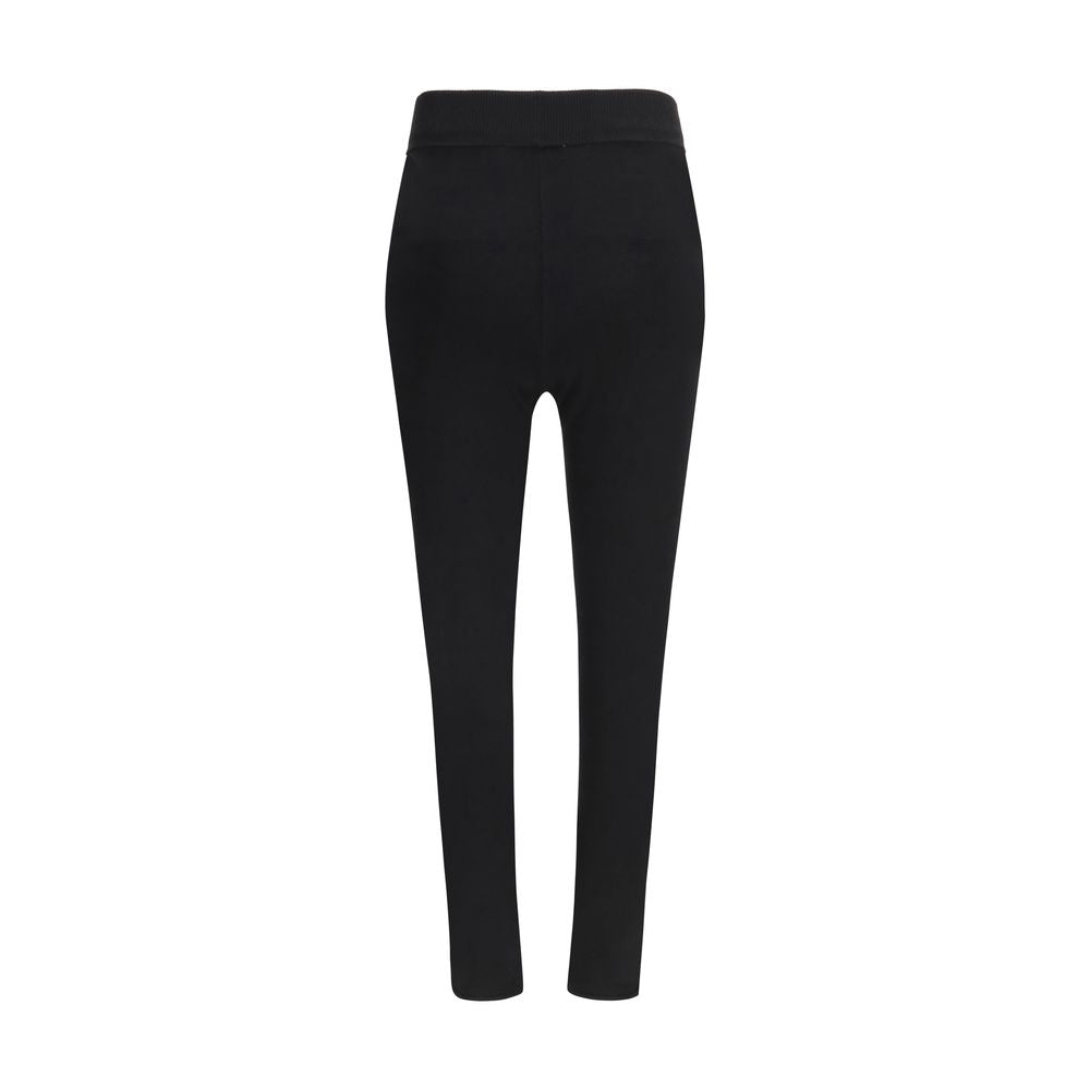 Marine Serre Black Viscose Leggings
