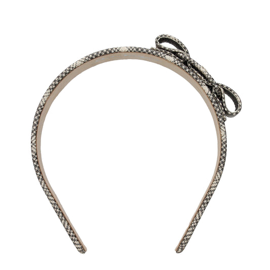 Salvatore Ferragamo Beige Leather Hair Bow