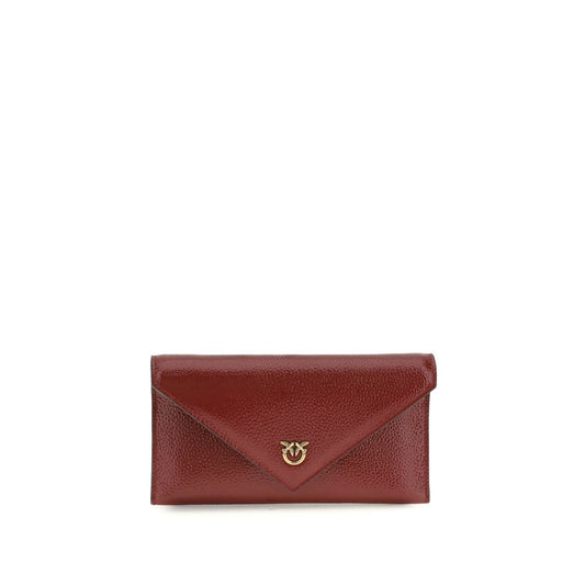 PINKO Bordeaux Calf Leather Bos Taurus Shoulder Bag