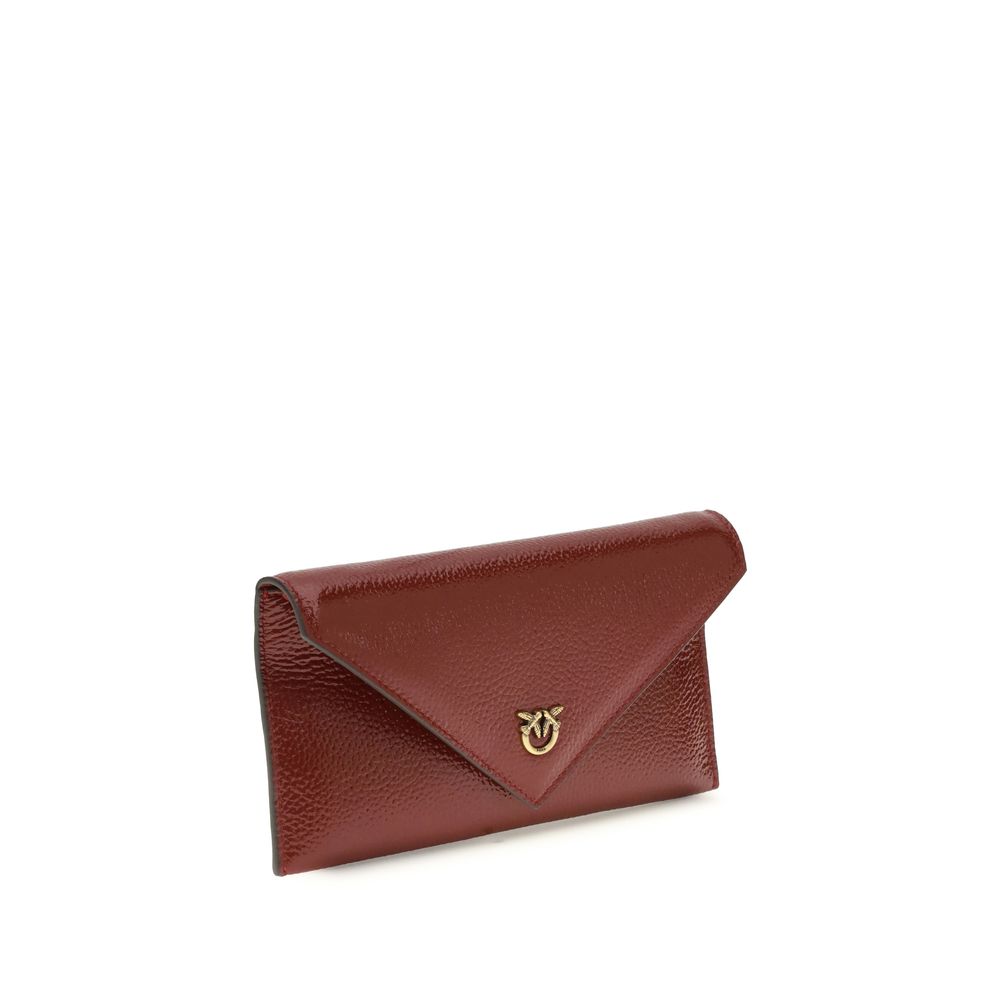 PINKO Bordeaux Calf Leather Bos Taurus Shoulder Bag