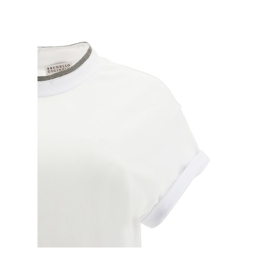 Brunello Cucinelli White Elastane T-Shirt